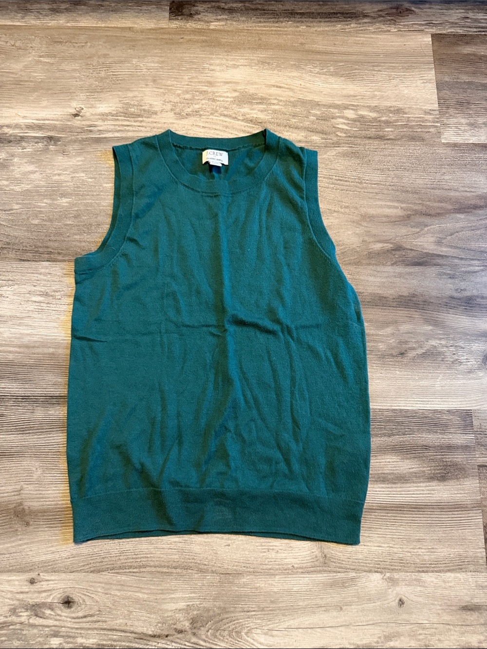 J. Crew Men's Forest Green Knit Sleeveless Crewneck Vest